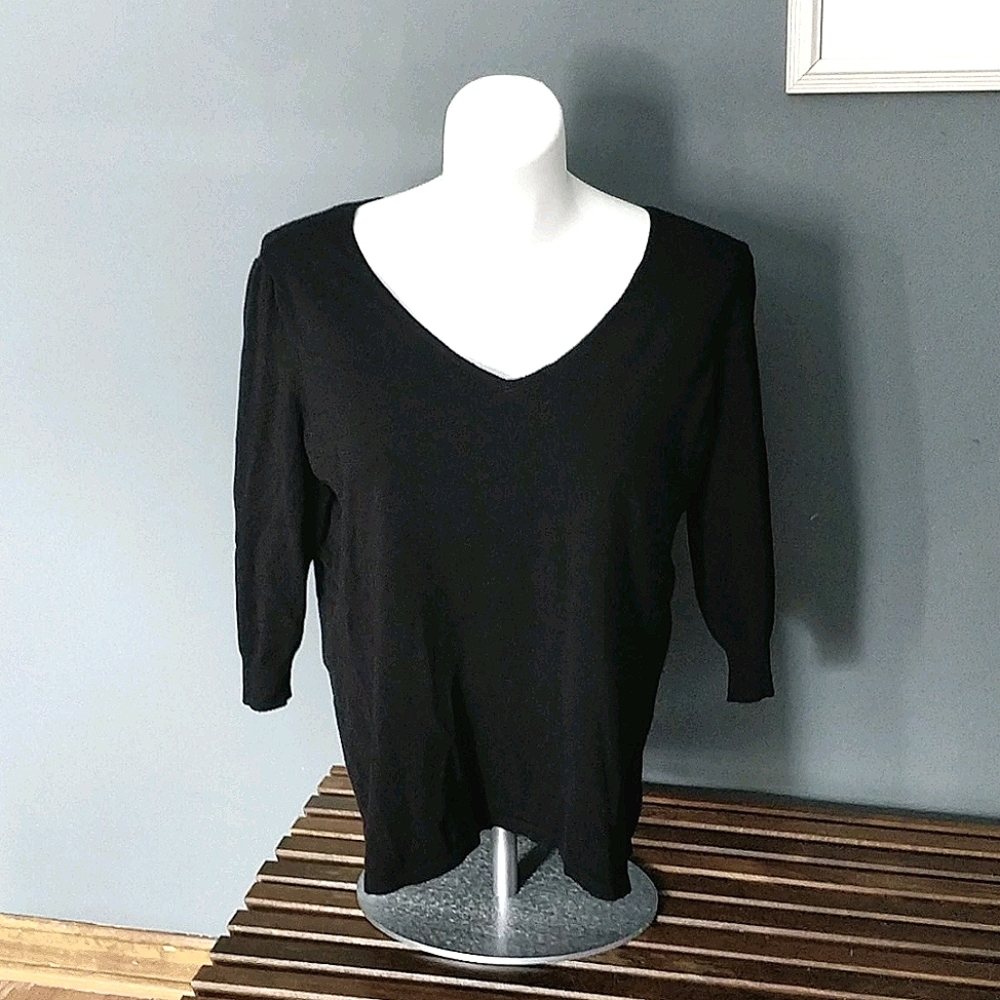 3/4 Sleeve soft black sweater